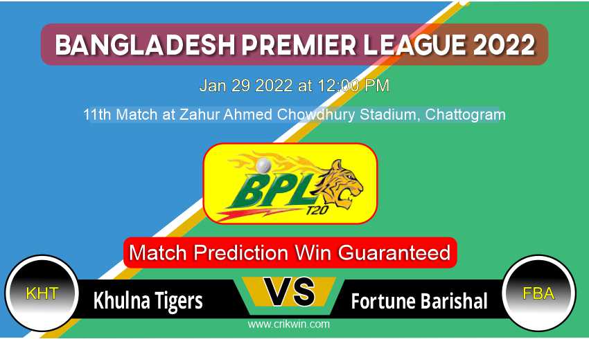 Khulna Tigers vs Fortune Barishal BPL T20 11th Today Match Prediction with latest all updates from Bangladesh Premier League 2022 Jan 29 2022 at 12:00 PM Match
