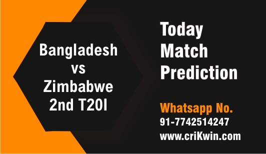 100% Sure Today Match Prediction Ban vs Zim 2nd T20 Win Tips