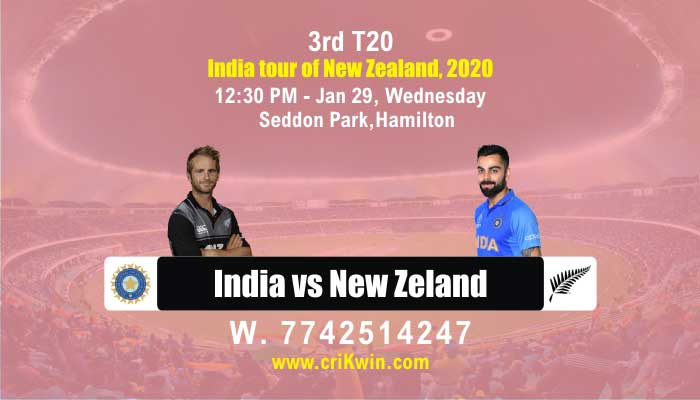 3rd T20 Ind vs NZ cricket win tips