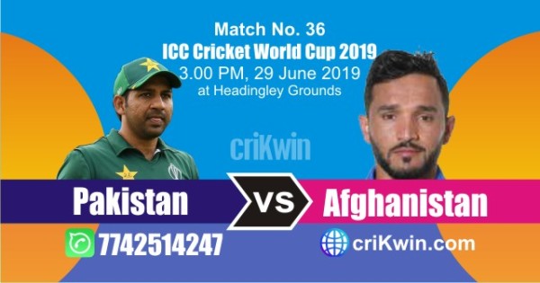 Afg vs Pak 36th Match World Cup 2019 Winner Astrology Predict