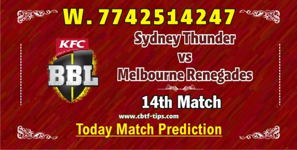 100% Sure Today Match Prediction REN vs THU BBL T20 Win Tips